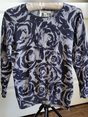 Lightweight soft cotton sweater Grey Black